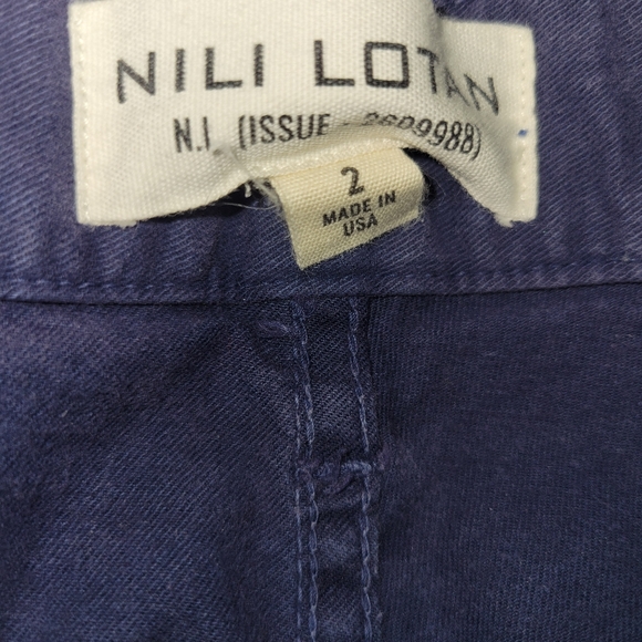 Nili Lotan Shon Pant Carbon Bow Leg Carpenter 2 marine blue - Picture 8 of 8
